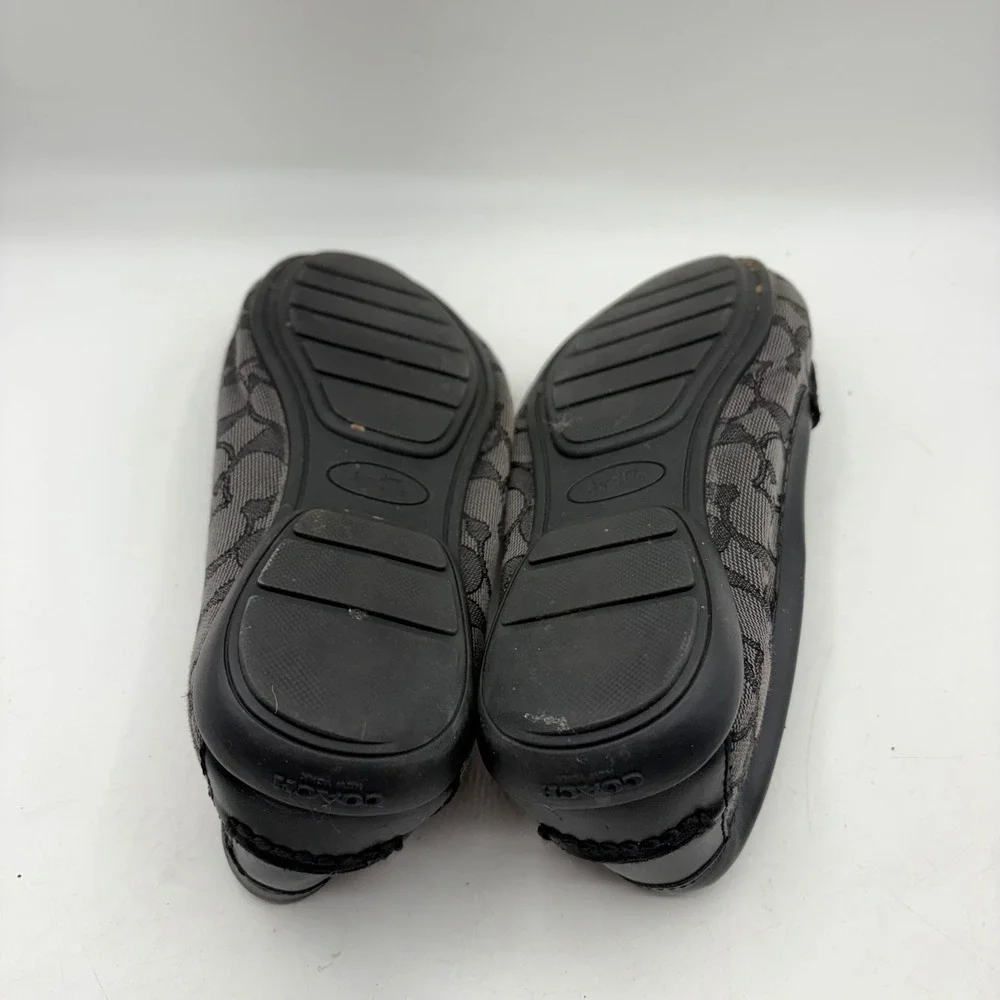 Coach‎ Odette Signature Jacquard Loafers Black Charcoal Driving Mocs A01921 8.5B
